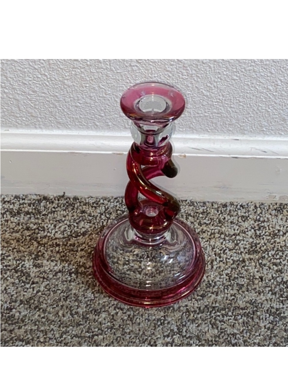VTG, Tiffin Glass Company Twist Cranberry Pattern Sticke